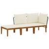 vidaXL 3 pc Bois d'acacia massif et corde Naturel