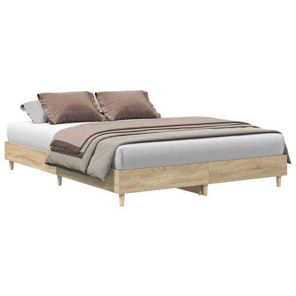 vidaXL Cadre de lit sans matelas ch&ecirc;ne sonoma 140x200 cm