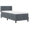 vidaXL Lit &agrave; ressorts avec matelas Gris fonc&eacute; 200 x 80 cm Velours