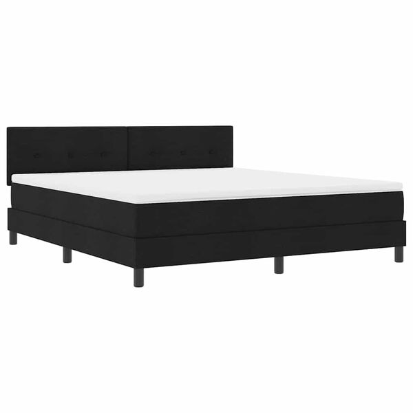 vidaXL Lit &agrave; ressorts avec matelas avec LED Noir 180 x 200 cm tissu
