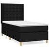 vidaXL Sommier &agrave; lattes de lit et matelas Noir 80x200 cm Tissu