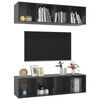 vidaXL Meubles TV muraux 2 pcs Gris brillant Bois d'ing&eacute;nierie