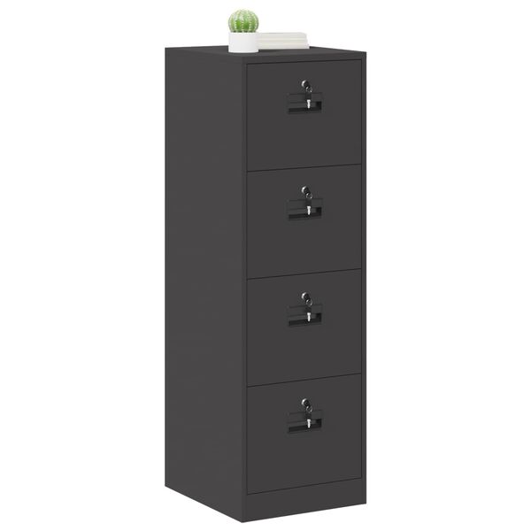 vidaXL Cabinet de Dossier avec tiroir 2 pcs Noir 44 x 50 x 139 cm