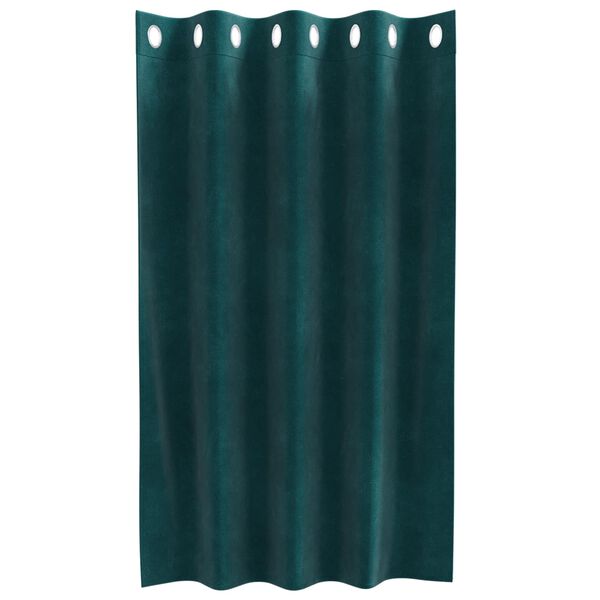 vidaXL Rideaux occultants 2 pcs Vert fonc&eacute; 140 x 140 cm Velours
