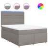 vidaXL Sommier &agrave; lattes de lit avec matelas Taupe 160x200 cm Tissu