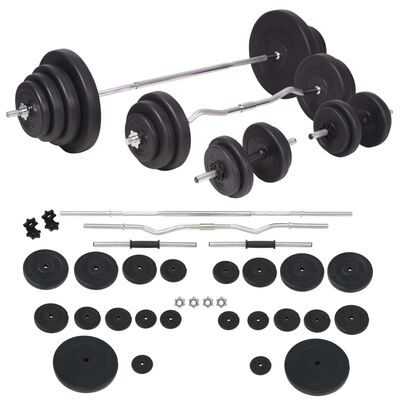 Banc d'entraînement et support de poids jeu d'haltères 60,5 kg