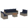 vidaXL Ensemble de canap&eacute; de jardin 9 pcs avec coussins gris r&eacute;sine tress&eacute;e