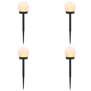 vidaXL Lampes solaires ext&eacute;rieures avec pique de sol 4 pc Blanc chaud
