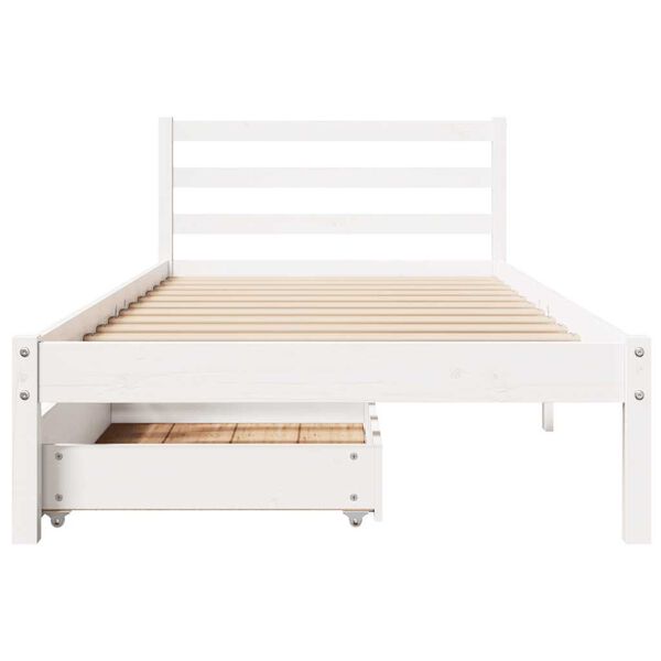 vidaXL Cadre de lit sans matelas blanc 90x200 cm bois de pin massif