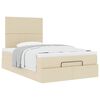 vidaXL Cadre de lit ottoman avec matelas cr&egrave;me 120x190 cm tissu