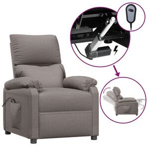 vidaXL Fauteuil inclinable &eacute;lectrique Taupe Tissu