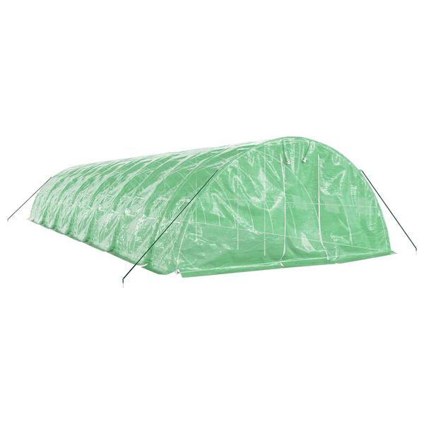 vidaXL Serre avec cadre en acier vert 70 m&sup2; 14x5x2,3 m