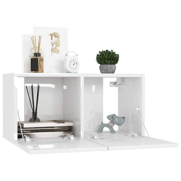 vidaXL Ensemble de meubles TV 8 pcs Blanc Bois d'ing&eacute;nierie