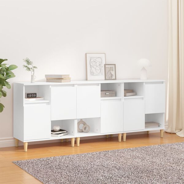 vidaXL Buffets 3 pcs blanc 60x35x70 cm bois d'ing&eacute;nierie
