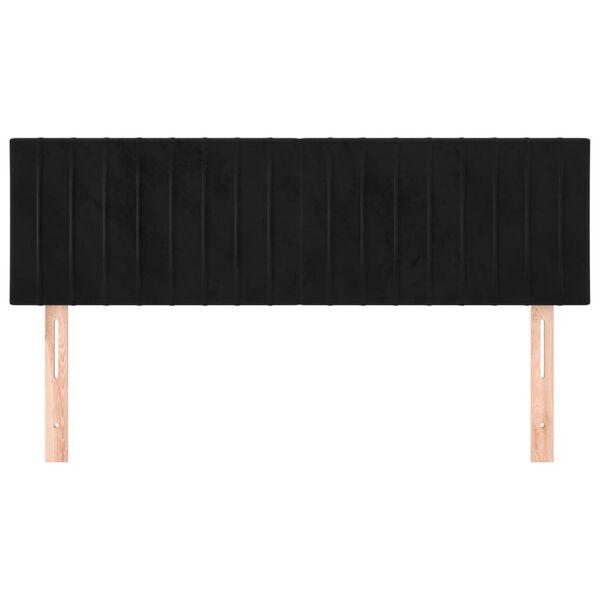 vidaXL T&ecirc;tes de lit 2 pcs Noir 72x5x78/88 cm Velours