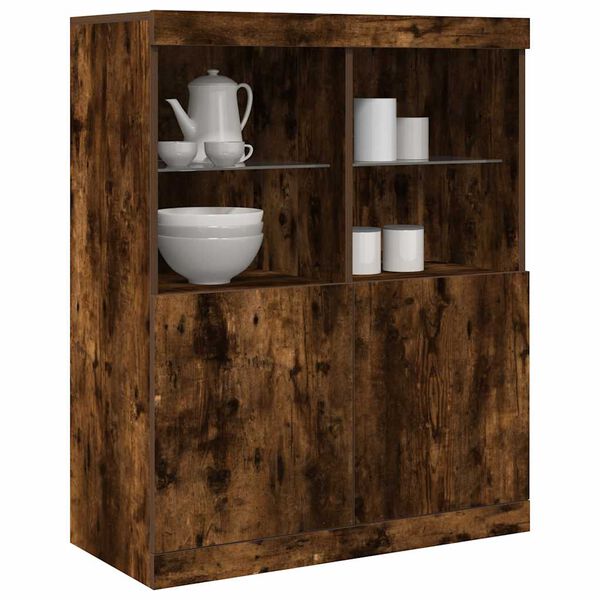 vidaXL Buffet ch&ecirc;ne fum&eacute; 81x37x100 cm bois d'ing&eacute;nierie