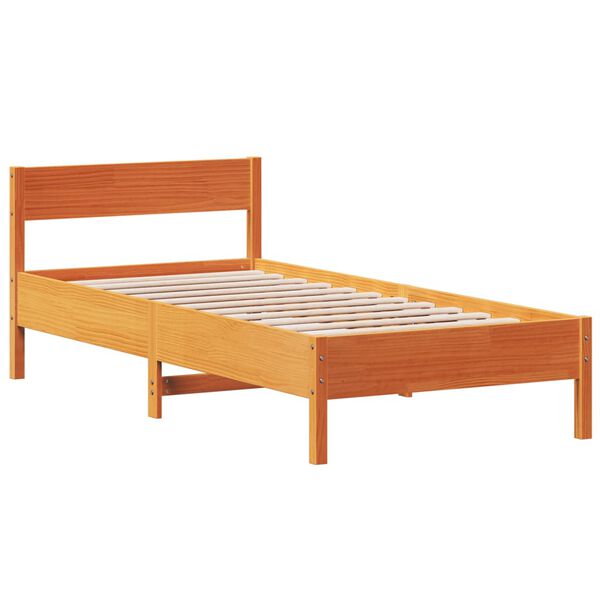 vidaXL Cadre de lit sans matelas cire marron 100x200cm bois pin massif