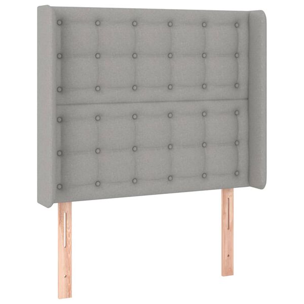 vidaXL T&ecirc;te de lit avec oreilles Gris clair 103x16x118/128 cm Tissu