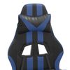 vidaXL Chaise de jeu avec repose-pied Noir et bleu Similicuir