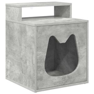 vidaXL Maison pour chat B&eacute;ton 42,5 x 40 x 53,5 cm Bois d'ing&eacute;nierie