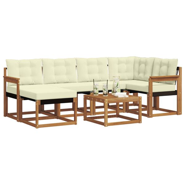 vidaXL Ensemble de canap&eacute;s d'ext&eacute;rieur 7 pcs Naturel et Cr&egrave;me