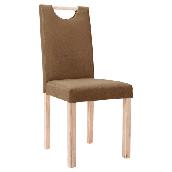 vidaXL Chaises &agrave; manger lot de 6 marron tissu
