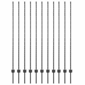 vidaXL Poteau de cl&ocirc;ture ench&acirc;ss&eacute; 11 pi&egrave;ces Gris 200 cm