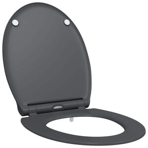 vidaXL Si&egrave;ge de toilette Anthracite 45,5 x 37,5 x 3,8 cm Duroplast