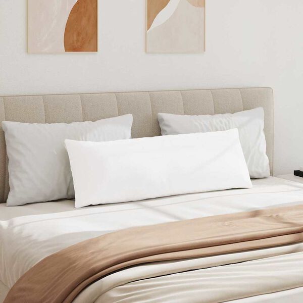 vidaXL Coussins de canap&eacute; 2 pcs Blanc 120 x 40 cm tissu