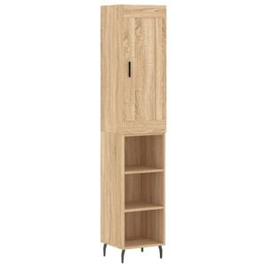 vidaXL Buffet haut Ch&ecirc;ne sonoma 34,5x34x180 cm Bois d'ing&eacute;nierie