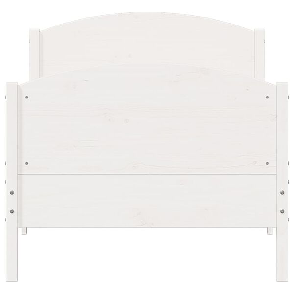 vidaXL Cadre de lit sans matelas blanc 90x200 cm bois de pin massif