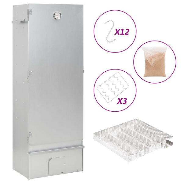 vidaXL Fumoir &agrave; four &agrave; BBQ g&eacute;n&eacute;rateur de fum&eacute;e froide acier galvanis&eacute;