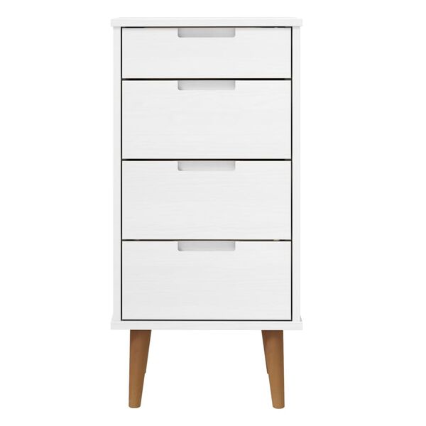 vidaXL Commode MOLDE Blanc 40x35x82 cm Bois de pin massif