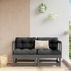 vidaXL Canap&eacute;s d'angle de jardin 2 pcs gris bois de pin massif