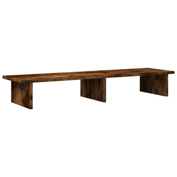 vidaXL Support de moniteur ch&ecirc;ne fum&eacute; 100x27x15 cm bois d'ing&eacute;nierie