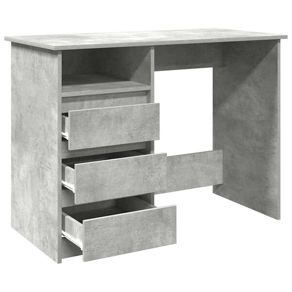 vidaXL Bureau gris béton 102x50x75 cm bois d'ingénierie