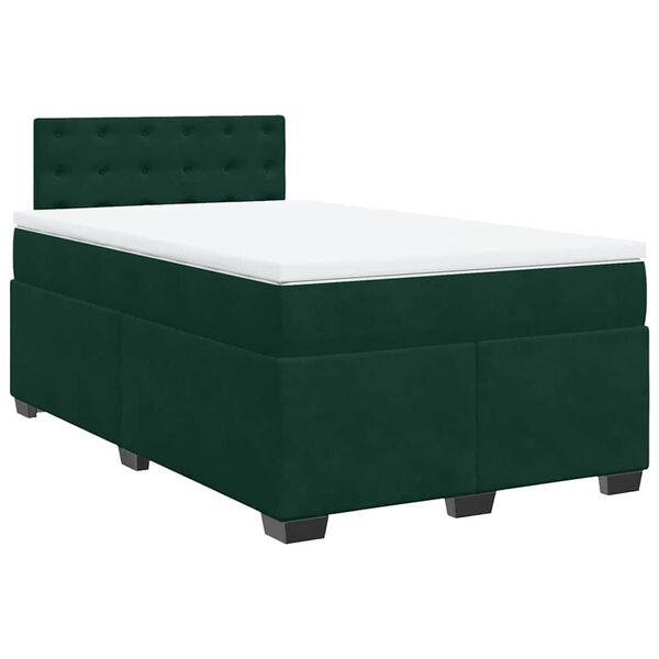 vidaXL Sommier &agrave; lattes de lit et matelas Vert fonc&eacute; 120x200cm Velours