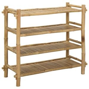 vidaXL Rack &agrave; chaussures avec &eacute;tag&egrave;re Naturel 4 niveaux Bambou