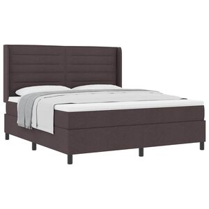 vidaXL Lit &agrave; ressorts avec matelas Marron fonc&eacute; 180 x 200 cm tissu