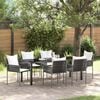 vidaXL Ensemble de salle &agrave; manger pour jardin 7 pcs Marron et Noir
