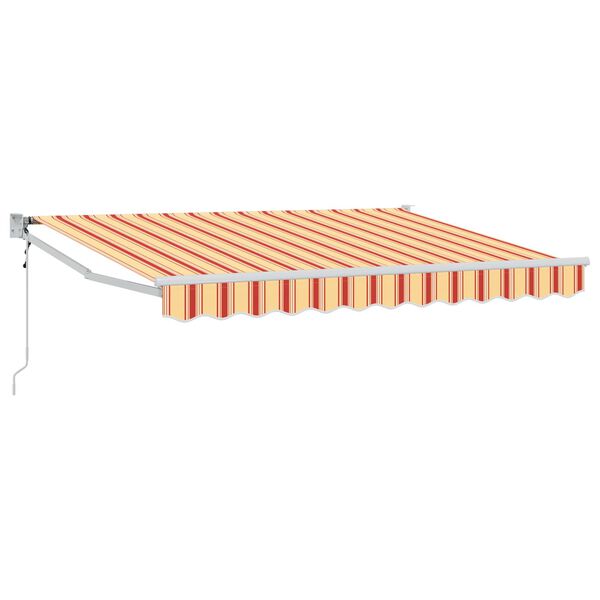 vidaXL Auvent r&eacute;tractable &eacute;lectrique Jaune, Orange et Blanc 3,5 x 2 m