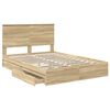 vidaXL Lit de Rangement Ch&ecirc;ne Sonoma 140 x 190 cm Bois d'ing&eacute;nierie