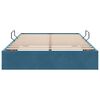 vidaXL Lit de Rangement avec matelas Bleu fonc&eacute; 120 x 200 cm Velours