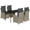 vidaXL Ensemble &agrave; manger de jardin et coussins 5 pcs gris clair rotin
