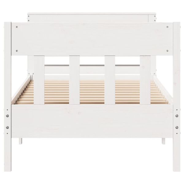 vidaXL Cadre de lit sans matelas blanc 90x200 cm bois de pin massif