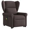 vidaXL Fauteuil inclinable de massage Marron fonc&eacute; Tissu