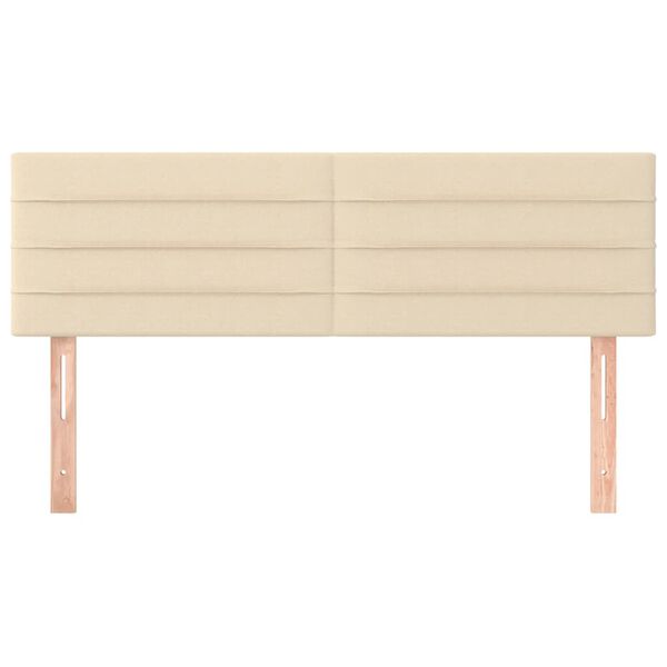 vidaXL T&ecirc;tes de lit Cr&egrave;me 144x5x78/88 cm Tissu