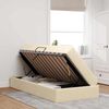 vidaXL Lit avec rangement et matelas Cr&egrave;me 90 x 190 cm Polyester