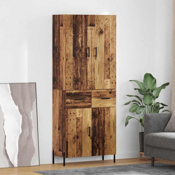 vidaXL Haut Armoire Bois Ancien 69,5 x 34 x 180 cm Bois d'ing&eacute;nierie