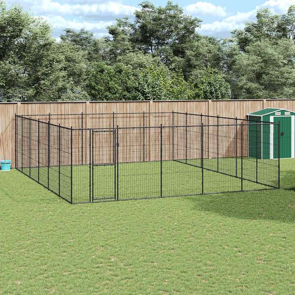vidaXL Chenil d'ext&eacute;rieur pour chiens Acier 36,3 m&sup2;